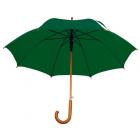 Umbrela automata cu tija si maner curbat din lemn - verde tuborg